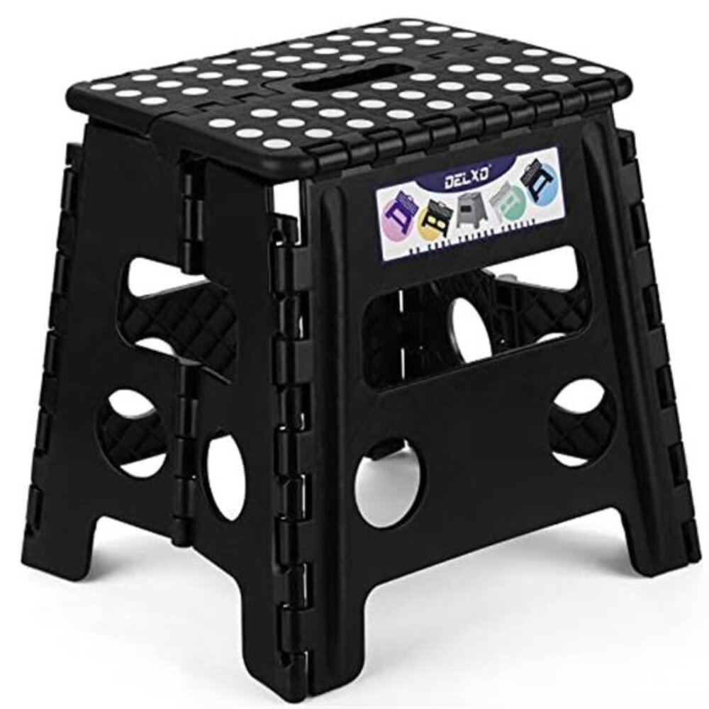 Folding Step Stool, 13 inch Non-Slip Foldable Stools Up to 300 LBS, Step Stool